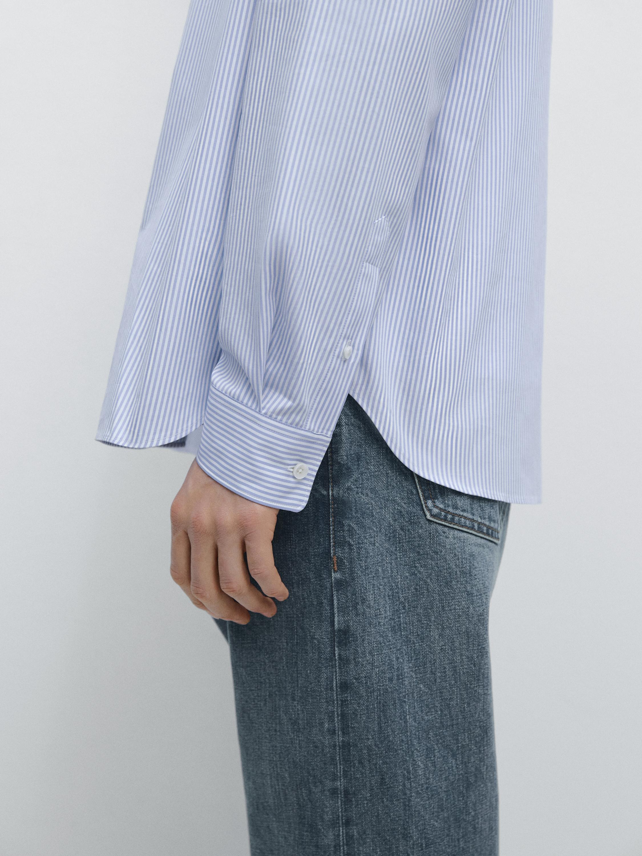 Chemise à rayures regular fit 100 % coton