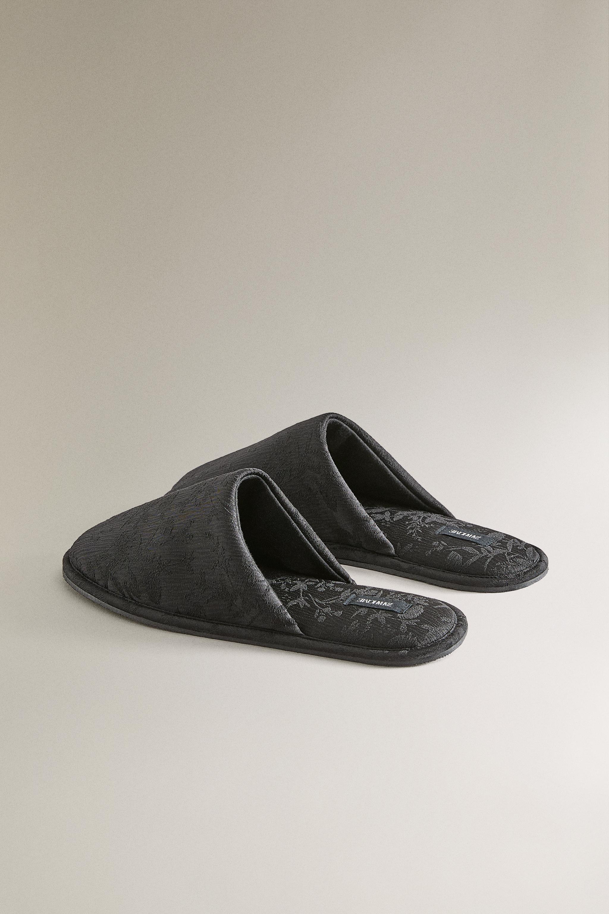 JACQUARD MULE SLIPPERS