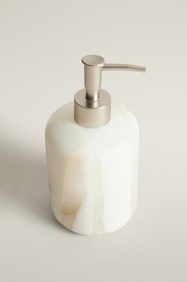 ALABASTER RESIN SOAP DISPENSER — Light beige 2