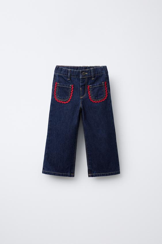 JEANS CULOTTE BOLSILLOS ONDULINA - Azul de Zara - Imagen 0