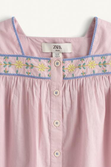 CHEMISE FLEURS BRODÉES LIMITED EDITION - Mauve de Zara - Image 5