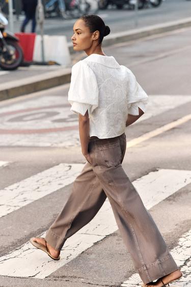 PETER PAN COLLAR BLOUSE - White by Zara - Image 3