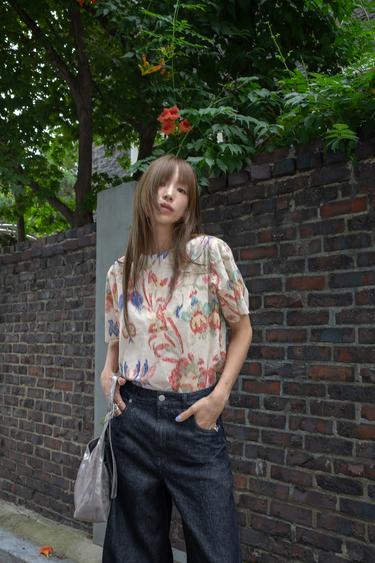 Zaras MÖNSTRAD TOPP ZW COLLECTION - Flerfärgad