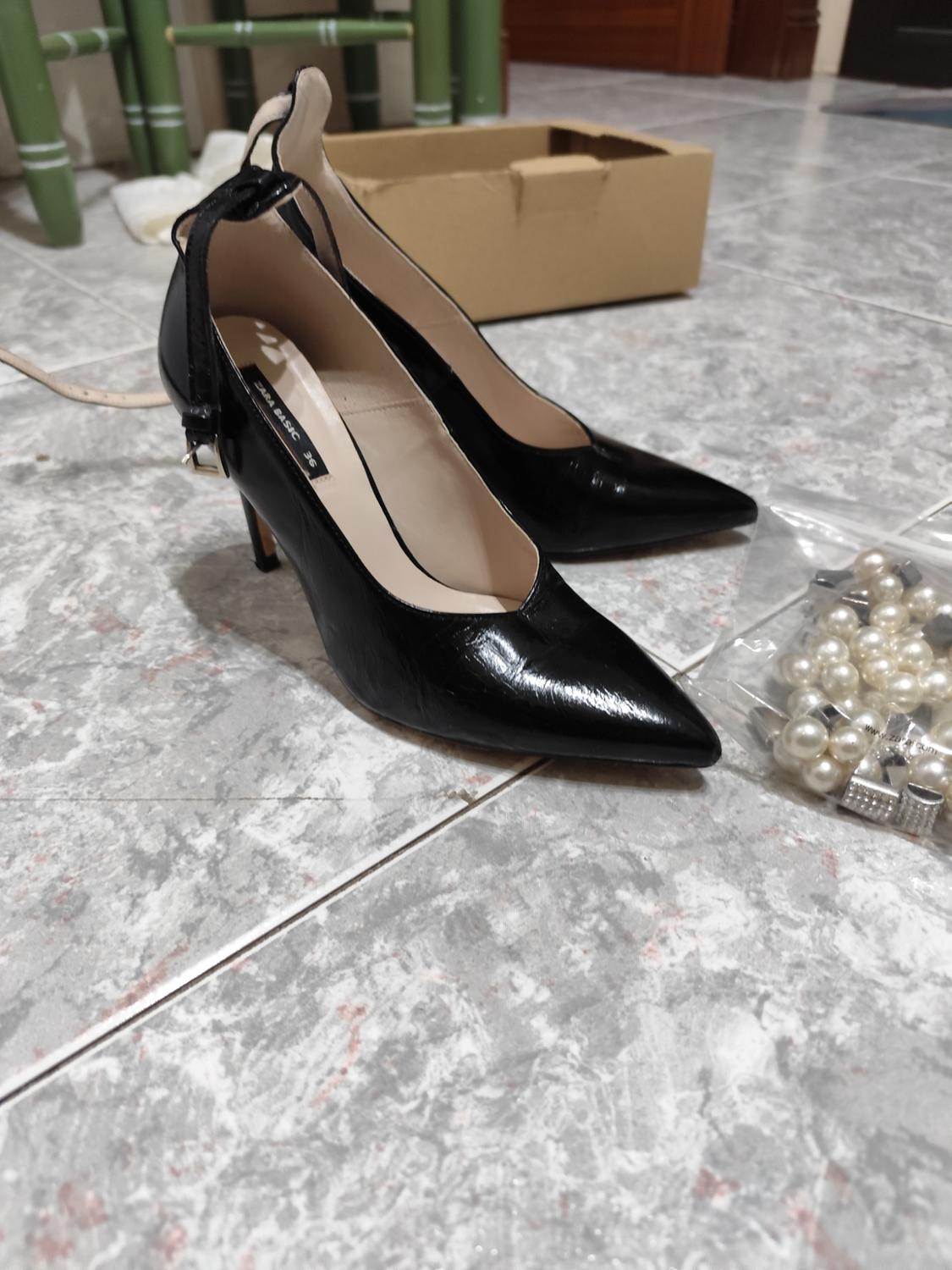 HIGH HEEL COURT SHOES WITH BEADED ANKLE STRAP - Image 7