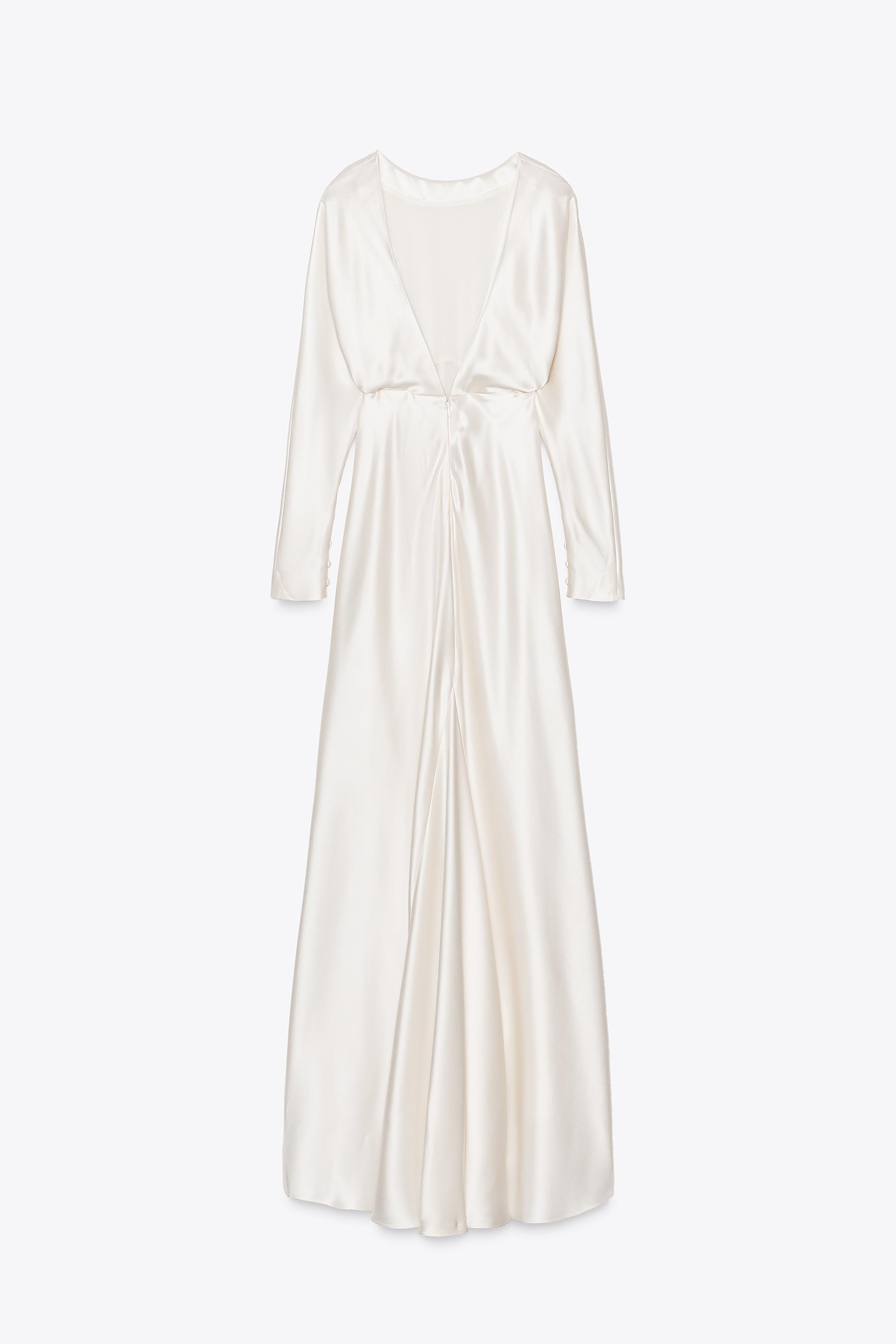 【ZARA】LIMITED EDITION サテン地ワンピース 2488/502/251 LIMITED EDITION サテン地ワンピース - オフホワイト | ZARA