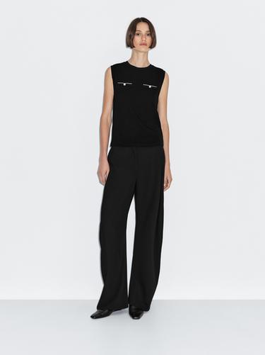 Top sin mangas detalle bolsillos - Negro de Zara