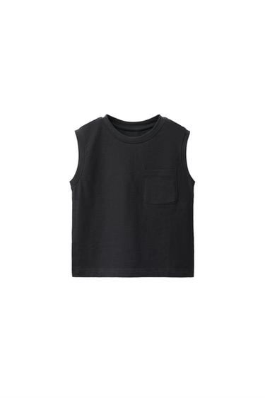 ポケット付き無地TシャツカーボングレーZaraのポケット付き無地Tシャツ - カーボングレー