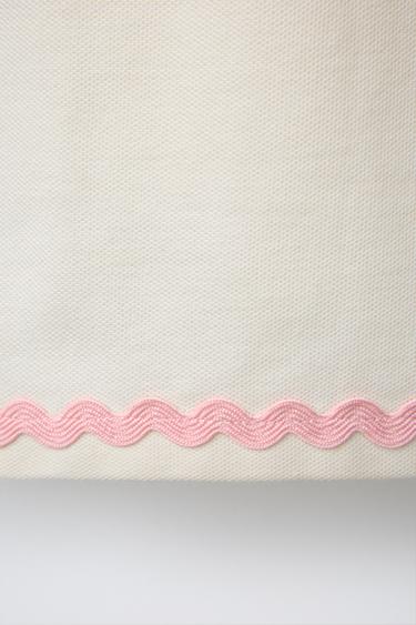 WAVY TRIM PIQUÉ T-SHIRT - Ecru by Zara - Image 3