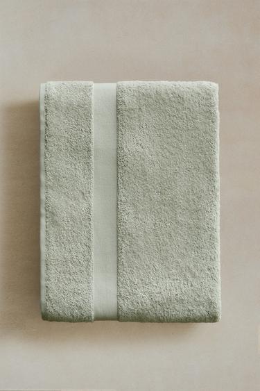 SERVIETTE DE BAIN COTON PREMIUM (600 g/m²) - Bleu / Vert de Zara