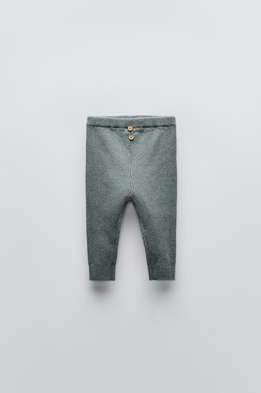 LEGGING RIB BOTONES - Azul / Acero de Zara
