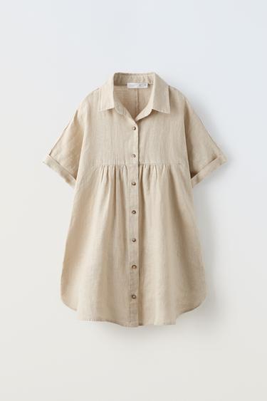 LINEN DRESS - Stone by Zara - Image 0