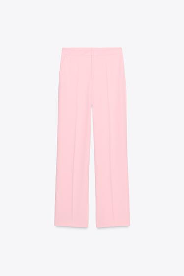 PANTALON FLUIDE DROIT - Rose clair de Zara - Image 1