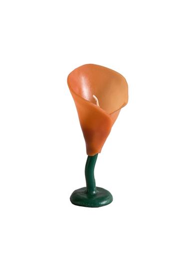 DECORATIVE FLORAL CANDLE - Orange by Zara