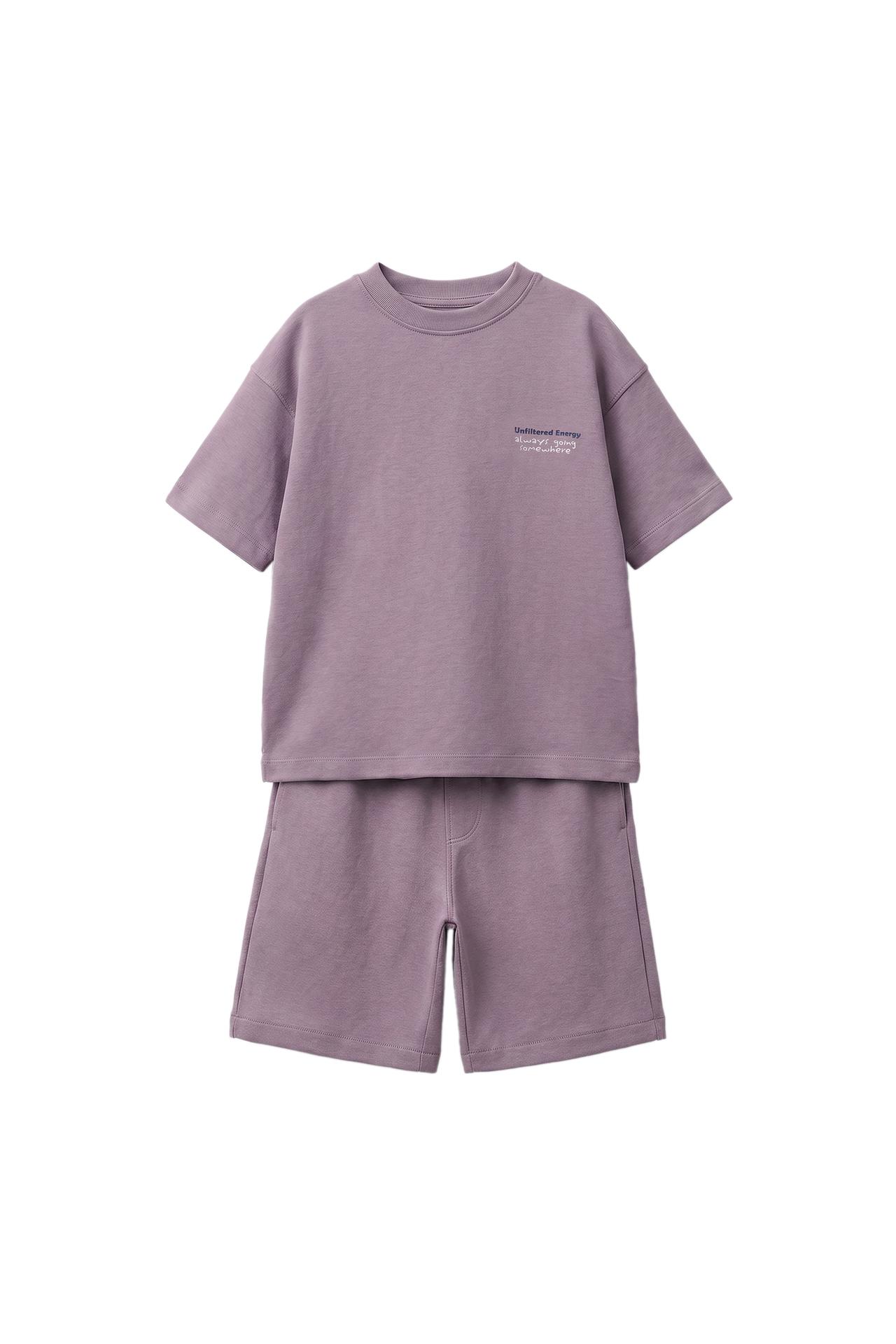 INTERLOCK T-SHIRT & BERMUDA SET — Mauve