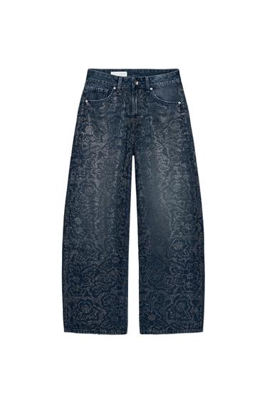 JEAN TRF BAGGY STRASS - Bleu encre de Zara