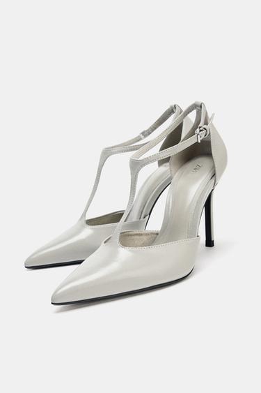 CHAUSSURES À TALONS À BRIDES - Gris clair de Zara - Image 2