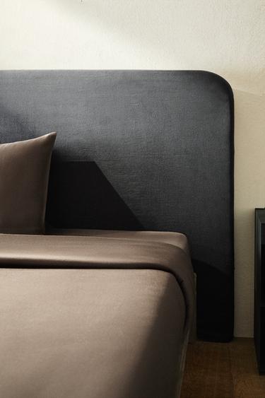 CABECEIRA ARREDONDADA COM CAPA DE LINHO E ALGODÃO - Cinzento da Zara