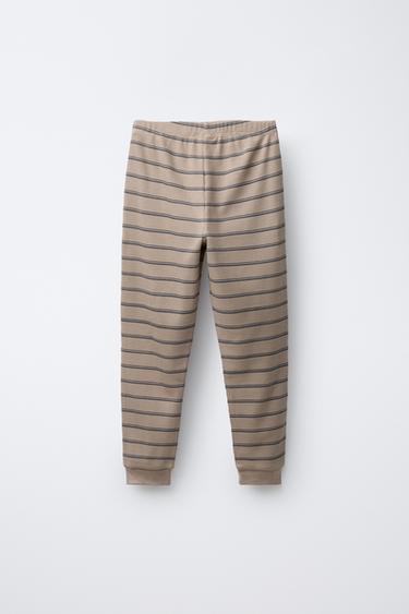 6-14 YEARS/ WAFFLE STRIPE PYJAMAS - camel by Zara - Image 4