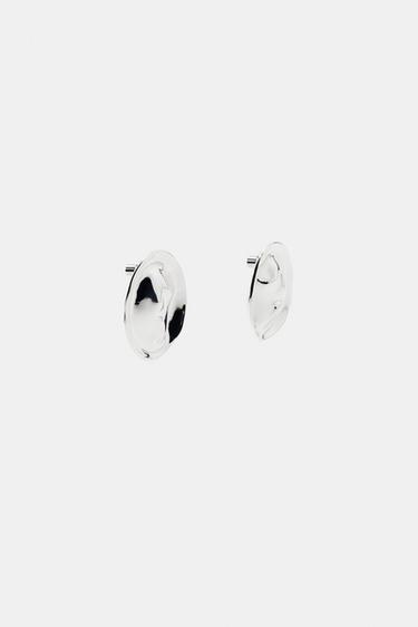 METAL PLATE EARRINGS - Silver by Zara - Image 3