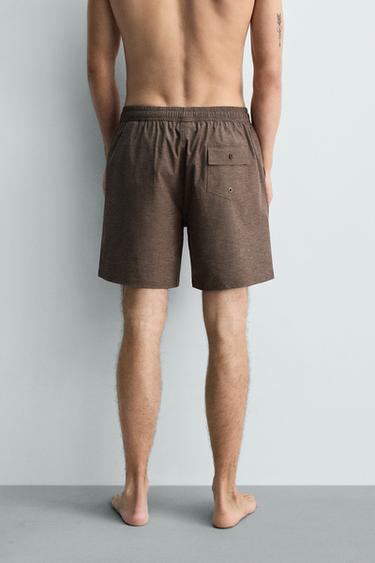 LONG TECHNICAL SWIM SHORTS - Brown by Zara - Image 3