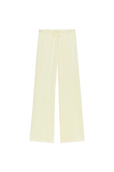 QUẦN ỐNG ĐỨNG VẢI RŨ - Màu vàng từ Zara