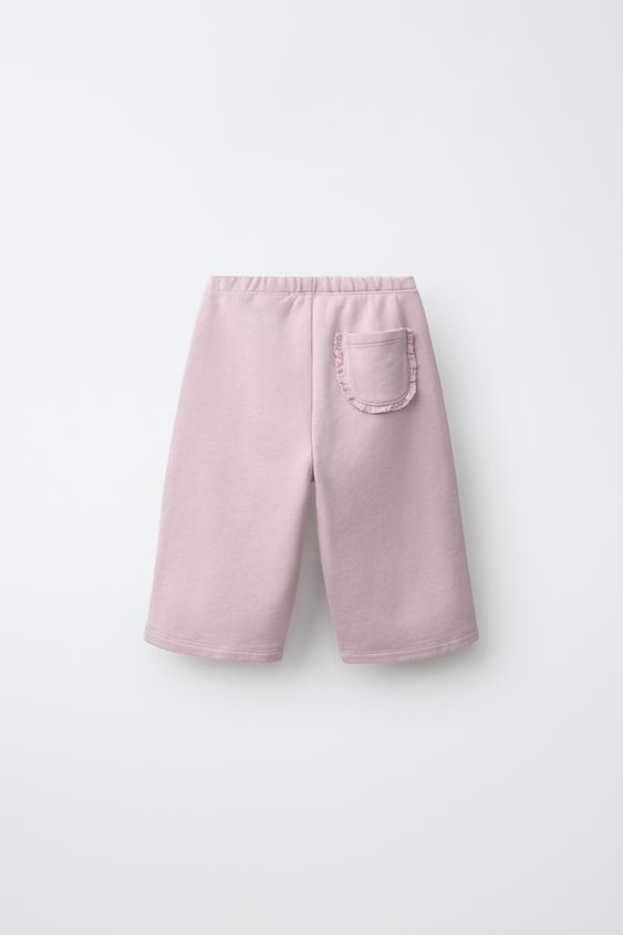 PANTALON COTON POCHE - Mauve poudré de Zara - Image 1
