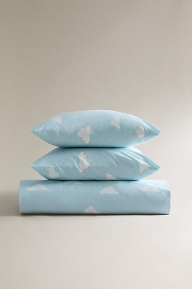 CHILDREN’S CLOUD PRINT DUVET COVER - Light blue by Zara - Image 5