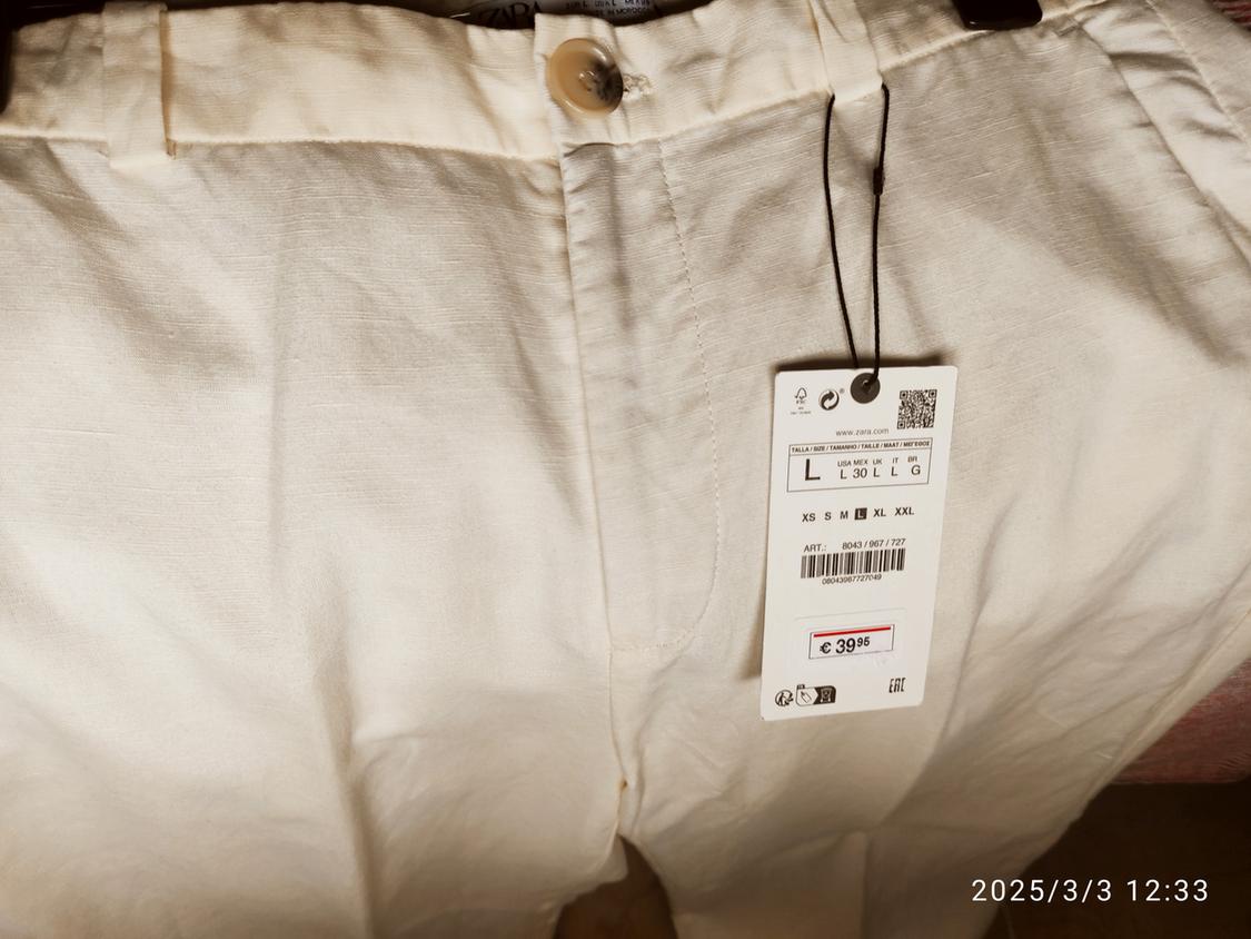 LINEN-BLEND FLARED TROUSERS - Image 3