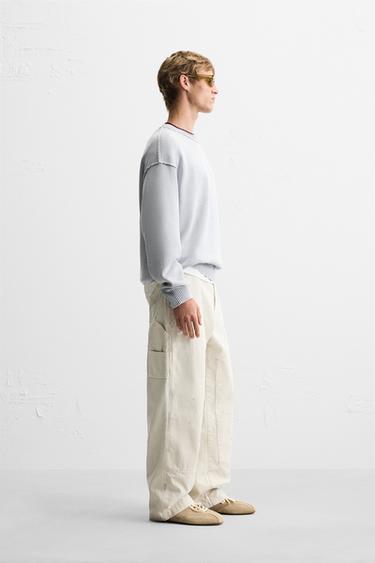 WASHED REVERSE EFFECT SWEATER - Sky blue by Zara - Image 3