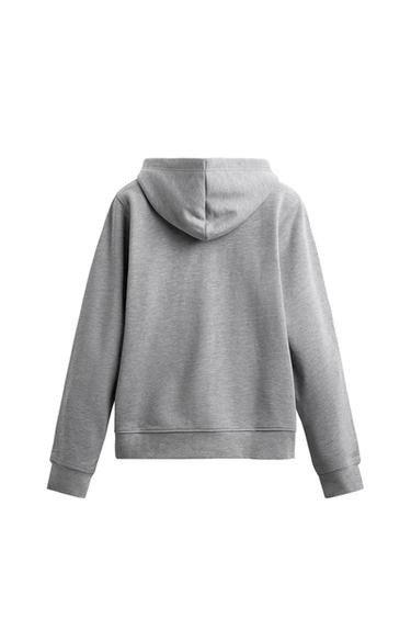 SWEAT ZIPPÉ À CAPUCHE HEAVYWEIGHT - Gris chiné de Zara - Image 3