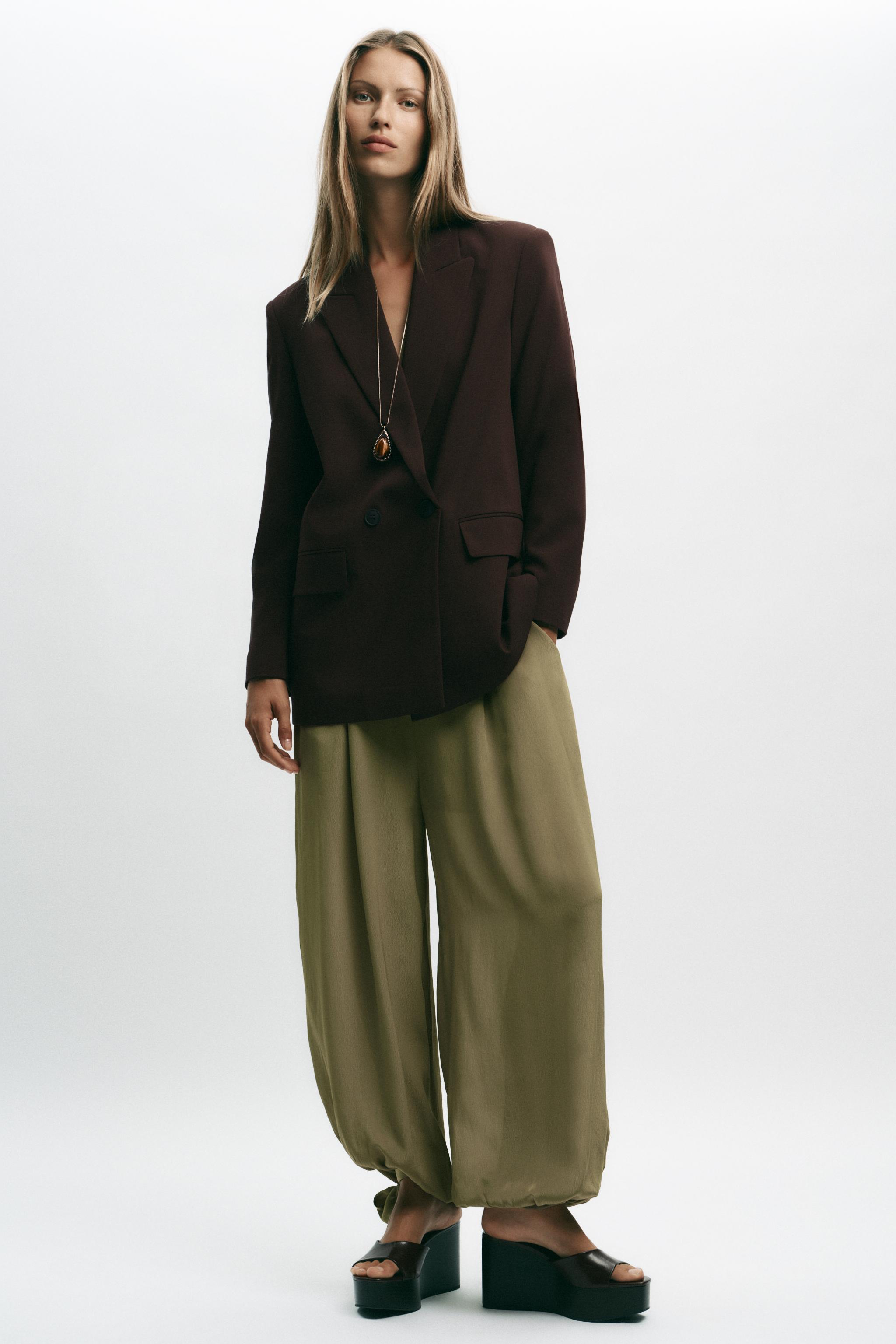 ZARA オーバーサイズ ダークグリーン フェイクレザー ZARA オーバーサイズ ダークグリーン フェイクレザー