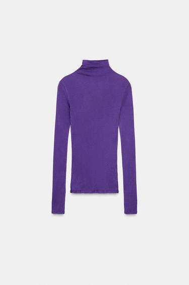 Zara SUPIMA® 棉質 T 恤 - 紫色