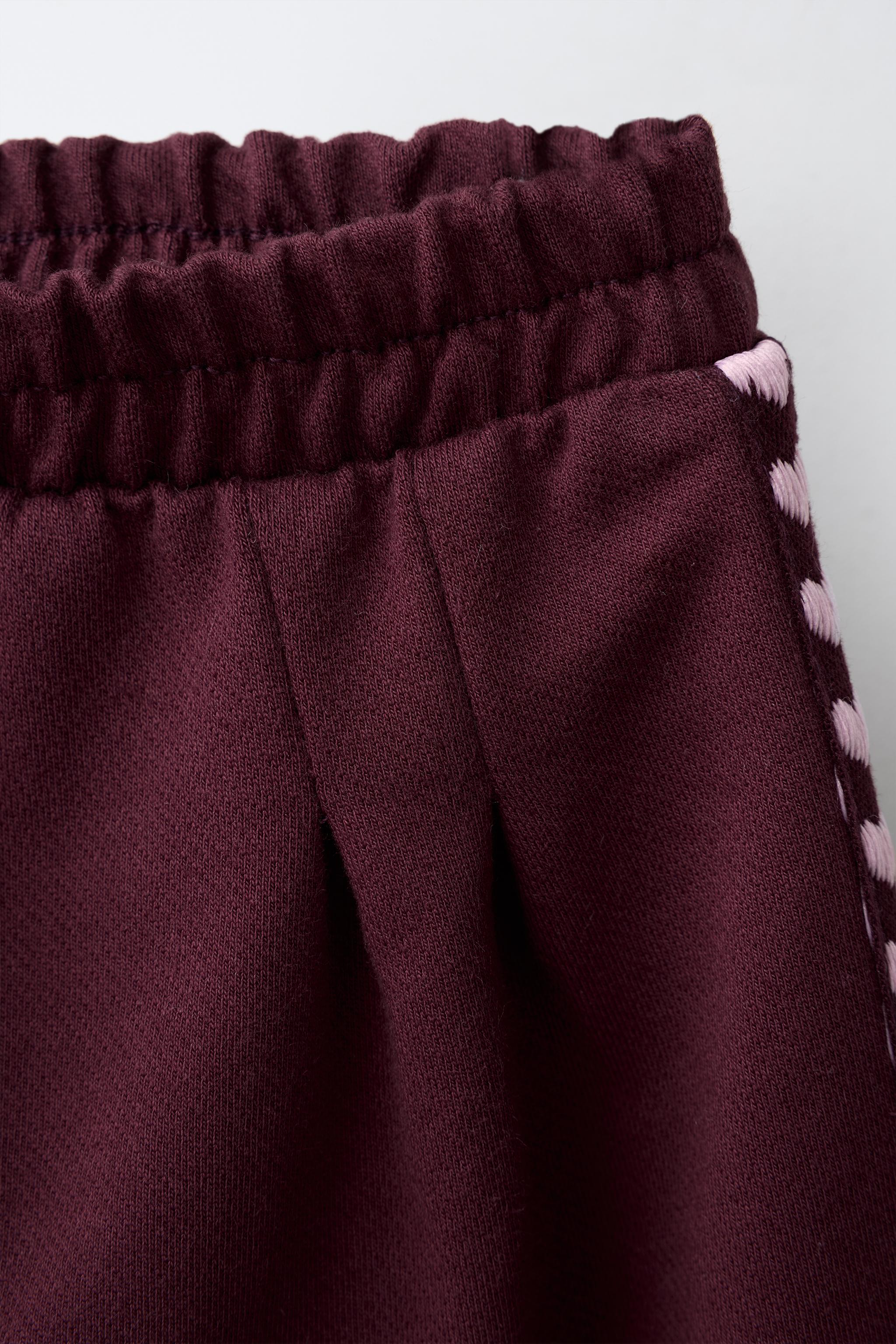 EMBROIDERED HEART WIDE-LEG SWEATPANTS
