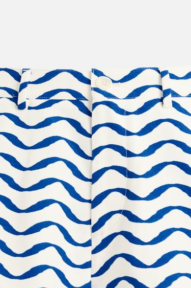 WAVY SHORT BERMUDA SHORTS - Blue/White by Zara - Image 8