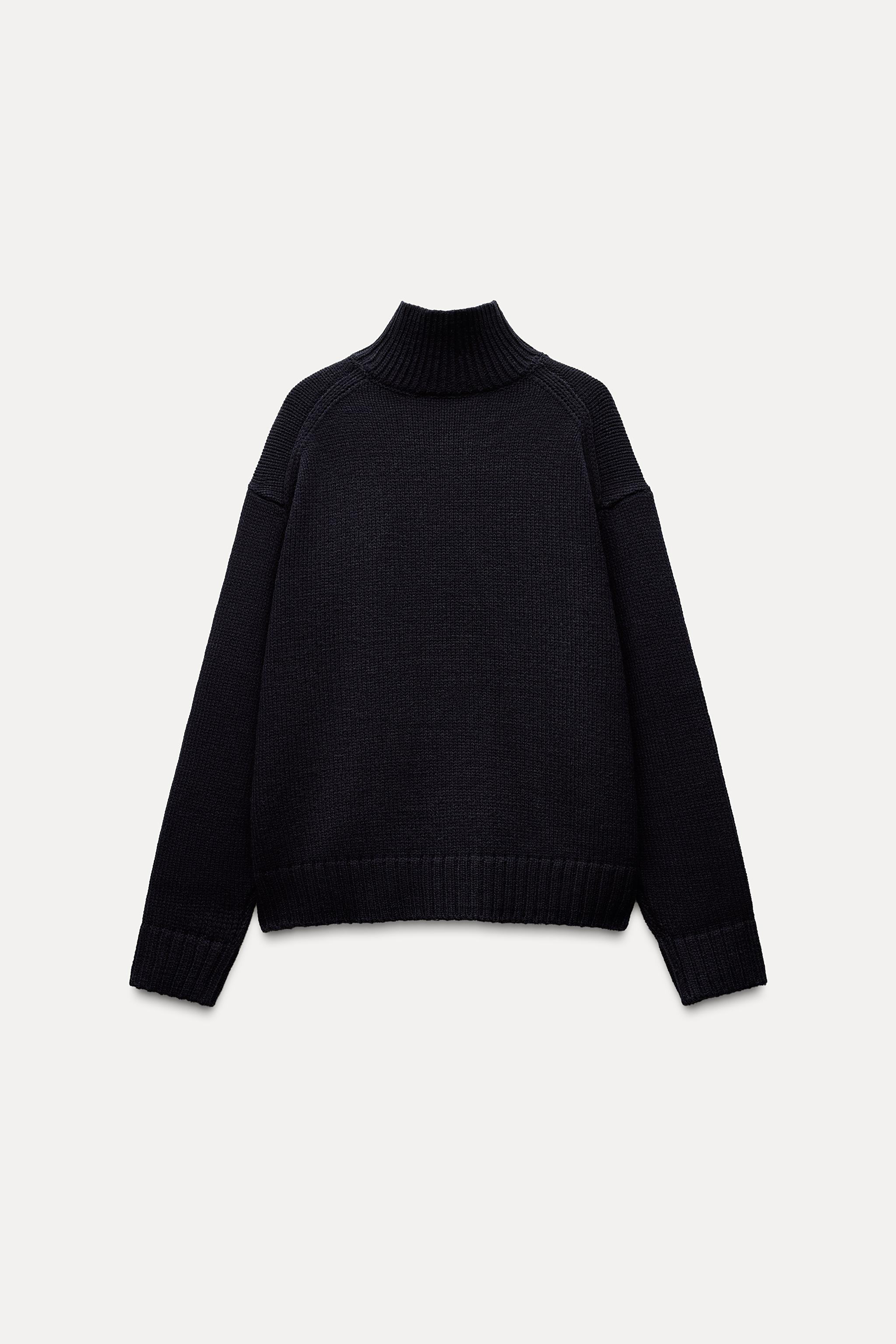 HIGH NECK KNIT SWEATER - Navy blue | ZARA Australia