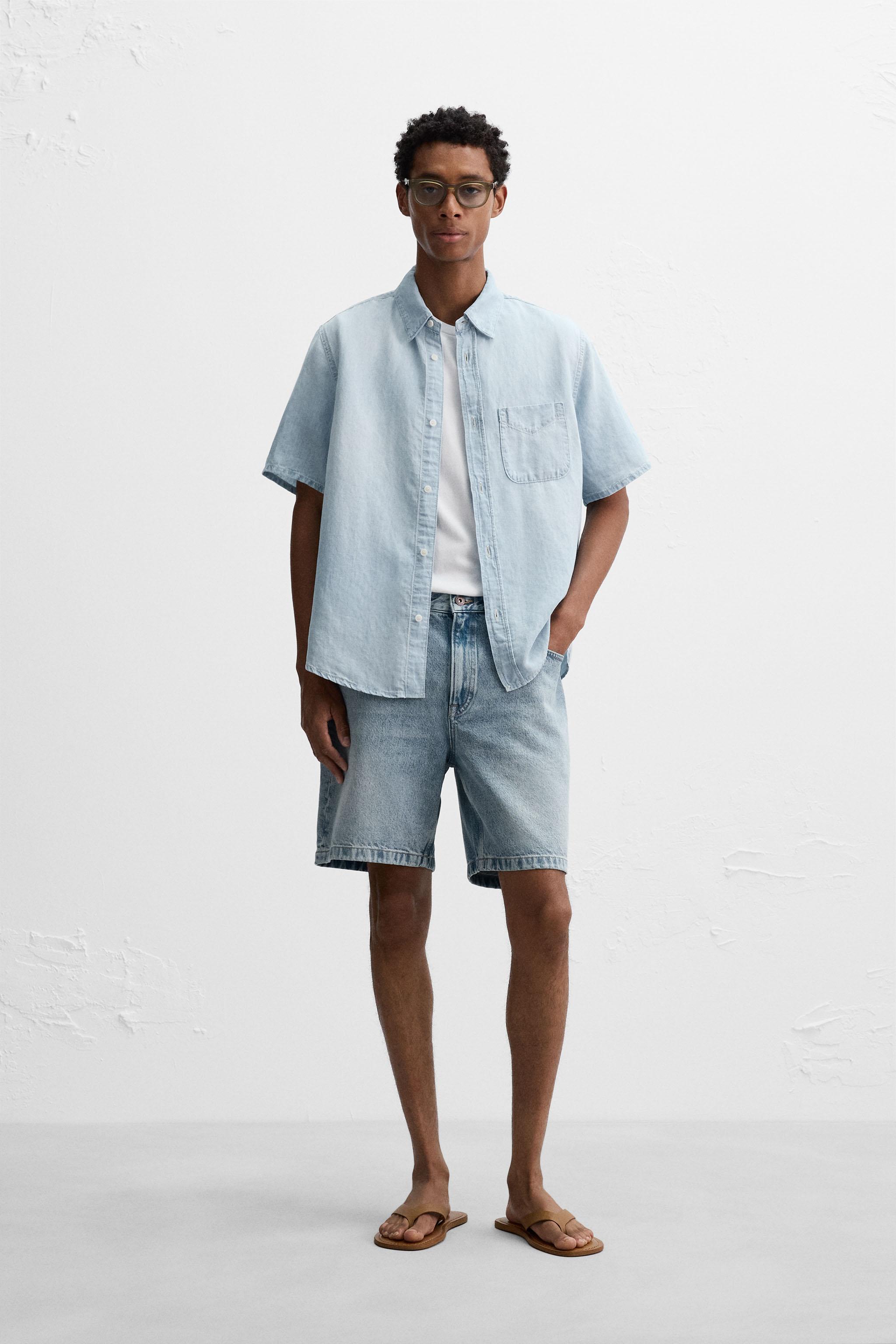 専用いとう様◆プレゼント付きlightwash denim LIGHTWEIGHT DENIM SHIRT - Light blue | ZARA United States