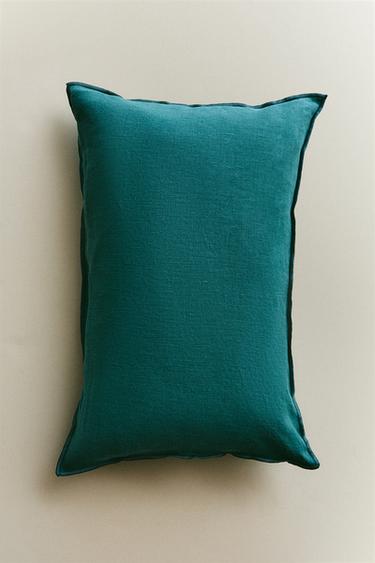 CUSHION COVER WITH OVERLOCK - Turquoise by Zara - Image 4