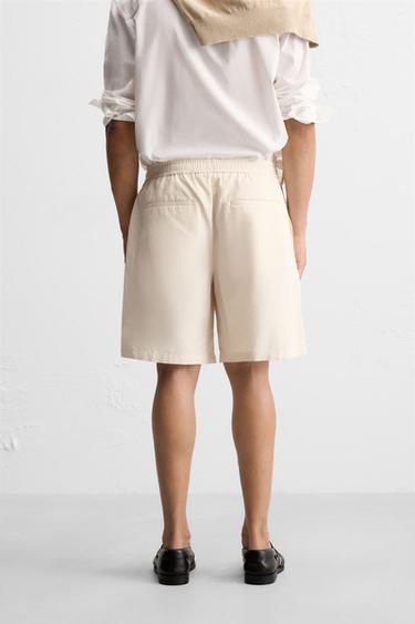 TEXTURED REGULAR FIT BERMUDA SHORTS - Ecru by Zara - Image 2