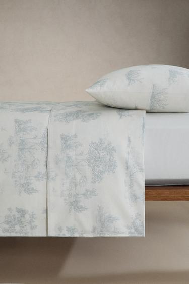 DRAP DE DESSUS SATIN TOILE JOUY - Bleu canard de Zara - Image 3