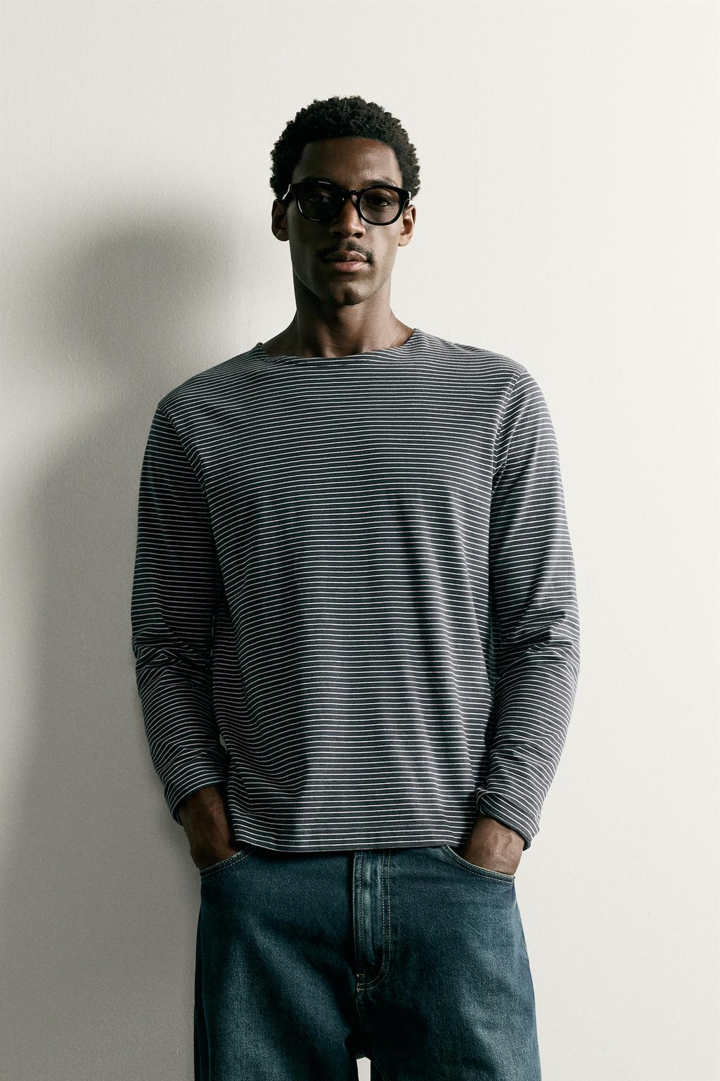 STRIPED JACQUARD T-SHIRT