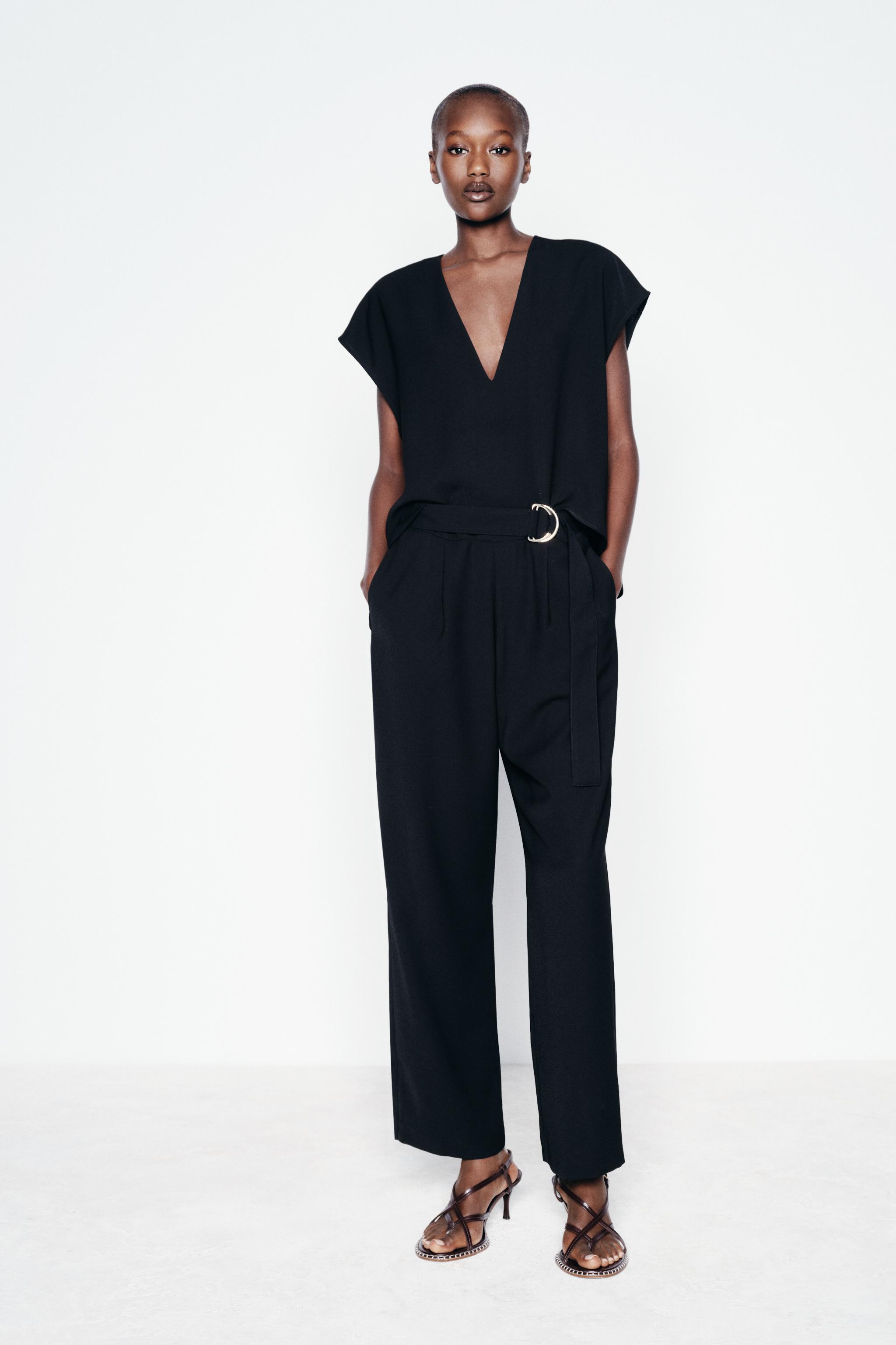 Zara Jumpsuit Women s Size Large Black