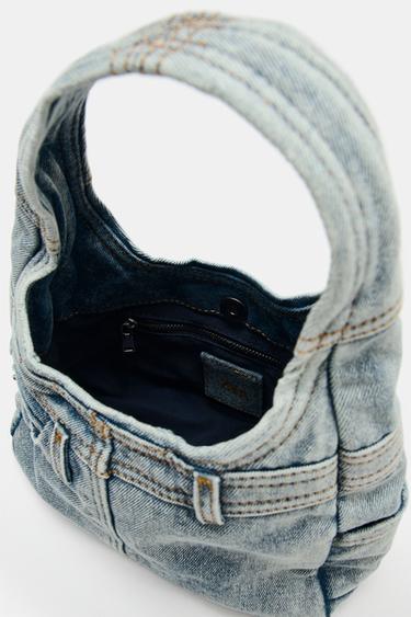 SAC À MAIN EN DENIM - Bleu jean de Zara - Image 5