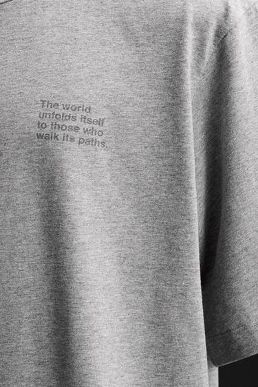 GRAPHIC PRINT T-SHIRT - Grey marl by Zara - Image 8