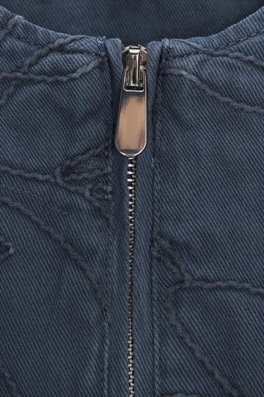 EMBROIDERED BOMBER JACKET - Navy blue by Zara - Image 7