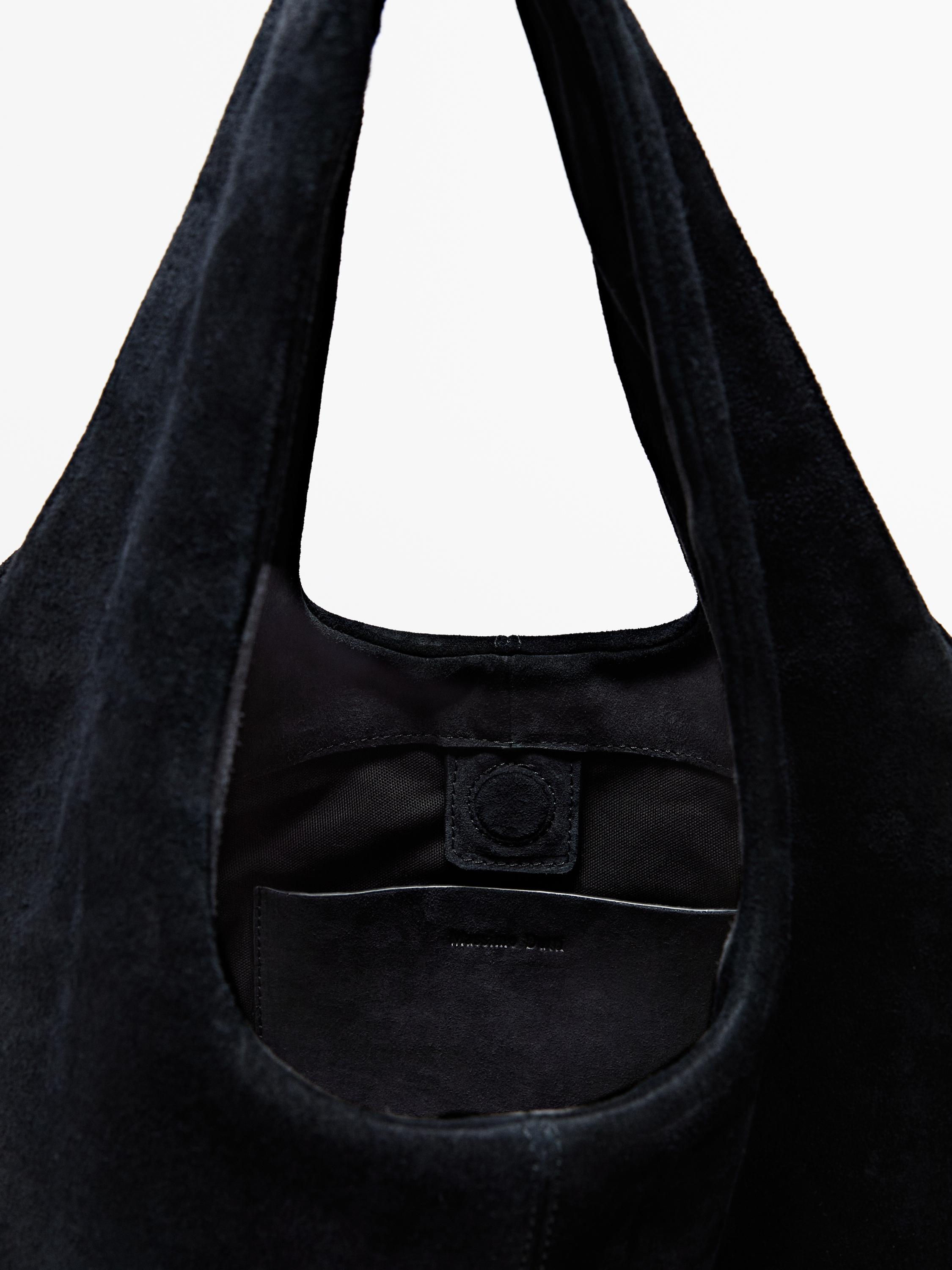Medium split leather shopper bag