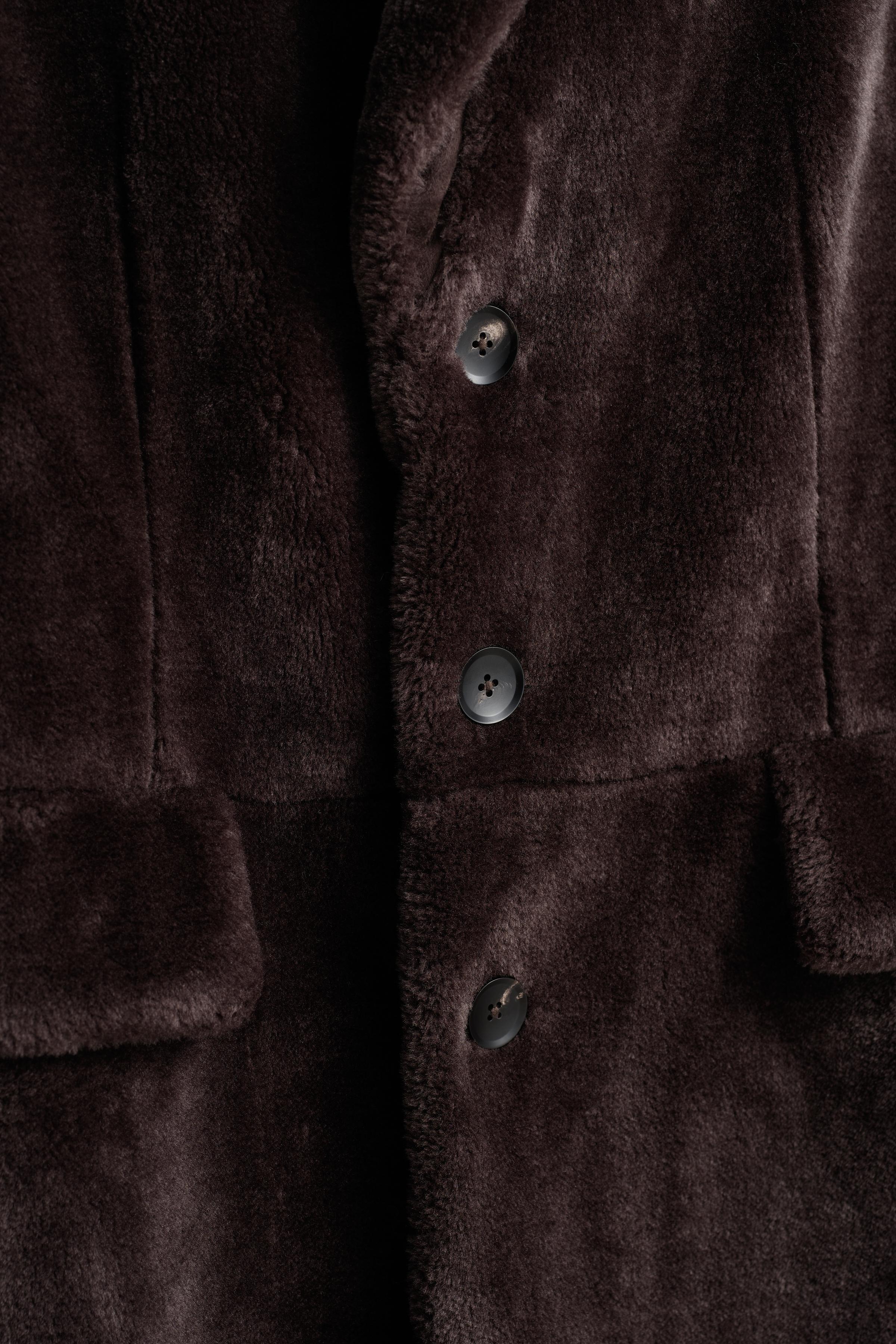 VESTE LONGUE RELAXED FIT EFFET FOURRURE