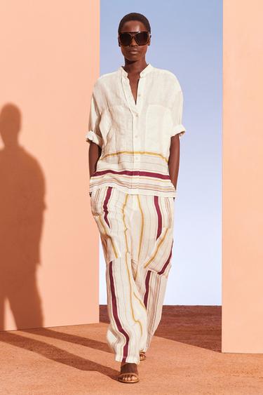 Zaras PSTND SHRT - Vit/röd