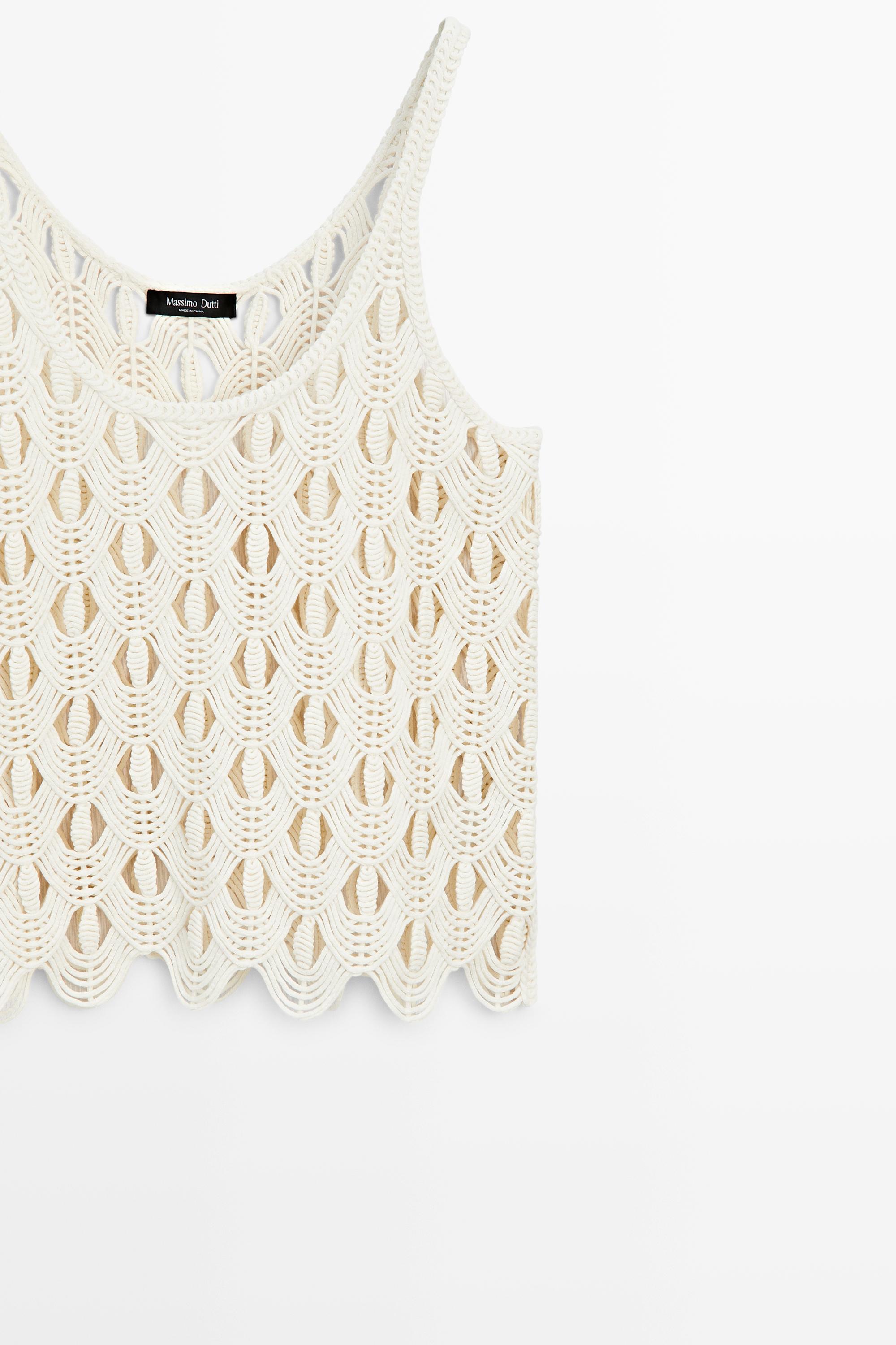Strappy top with crochet detail