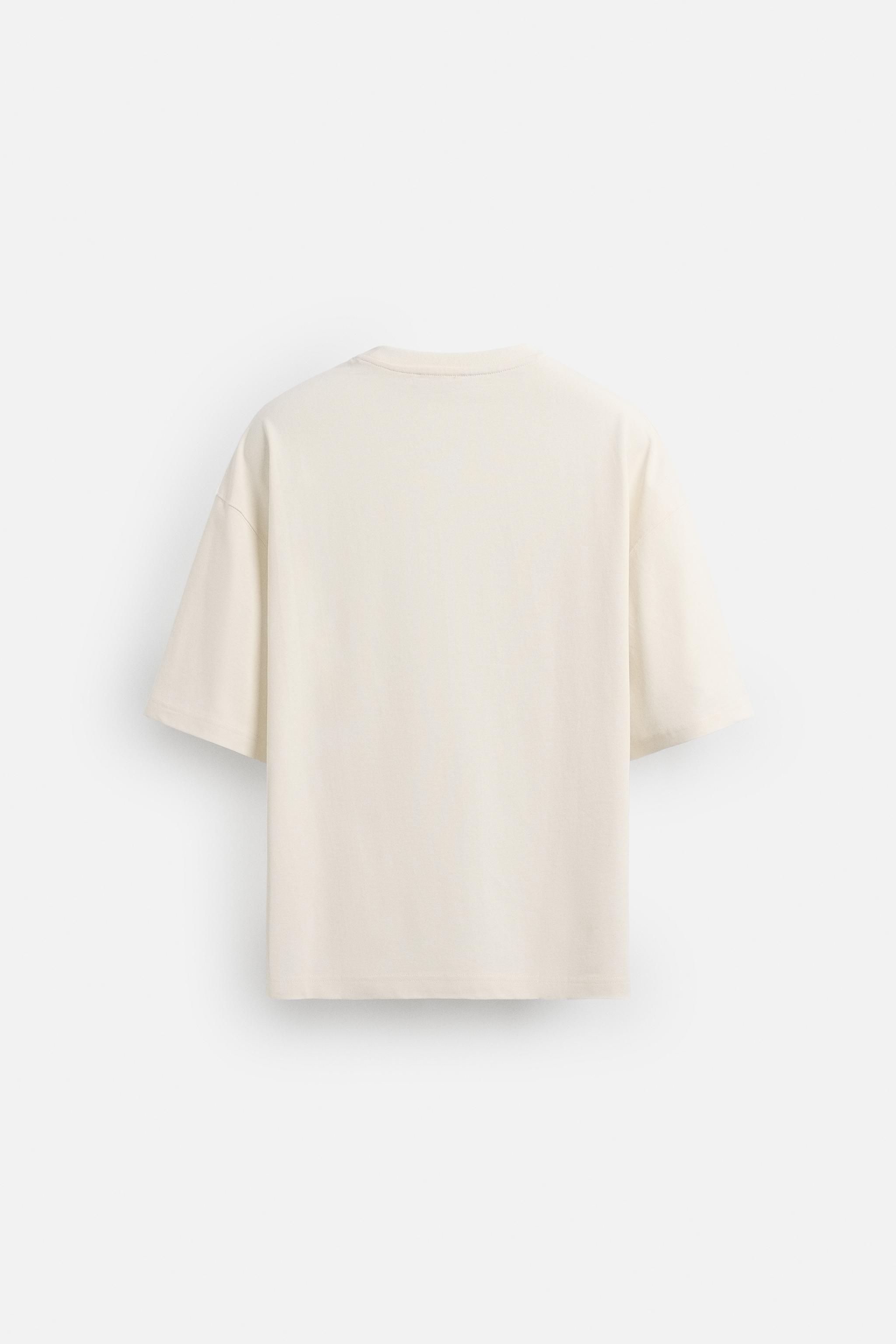 プリントパッチTシャツ - オフホワイト | ZARA Japan / 日本
