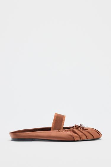 SATIN-EFFECT SLINGBACK SHOES - Russet Brown by Zara